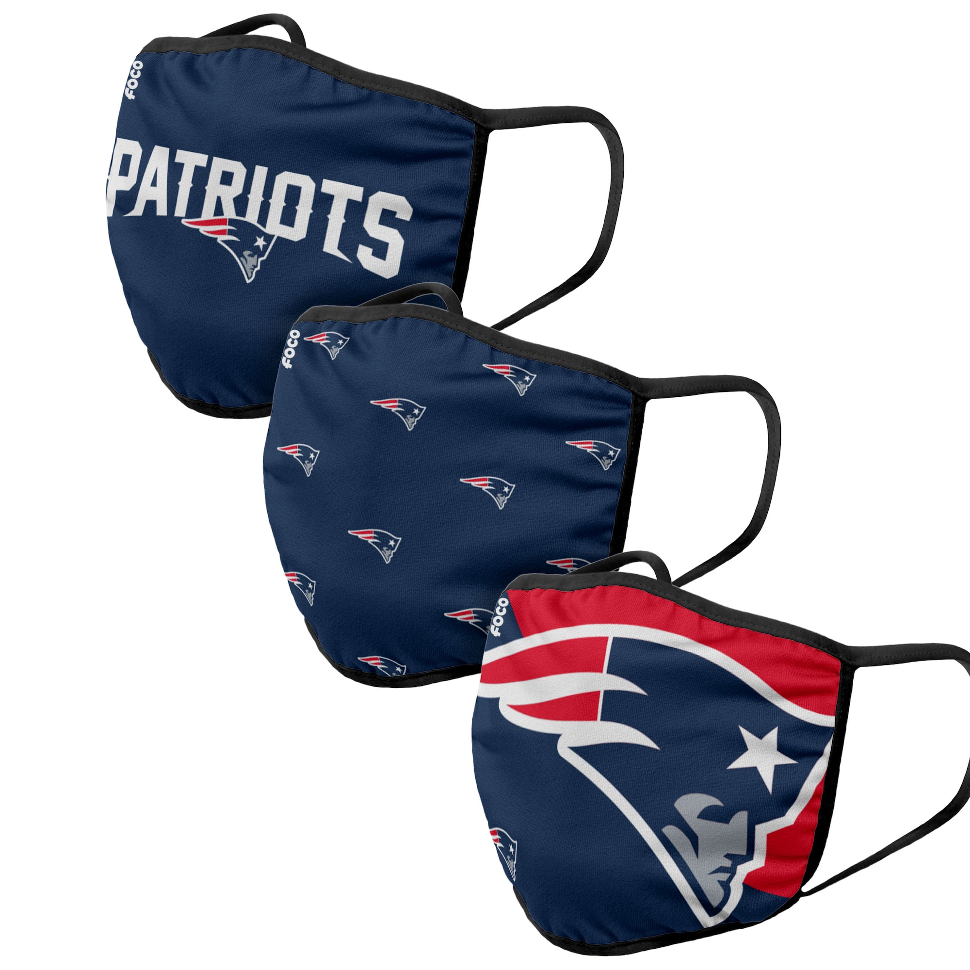  New England Patriots Adult Face Covering 3-PackDust mask with filter->buffalo bills->NFL Jersey